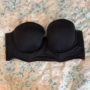 Torrid Curve Elegant Black Strapless Push Up Bra